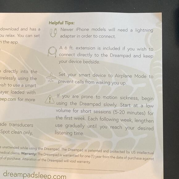 Dreampad Slim Support Music Sound Pillow with Wireless Receiver ADHD Support - Picture 9 of 11